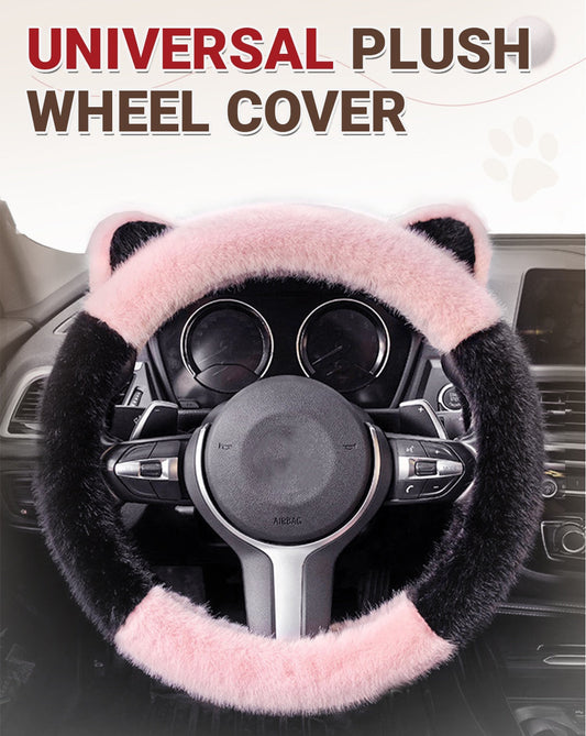 🎁Christmas sale - 49% off🎅Universal Non-slip Soft Cute Cat Ears Plush Steering Wheel Cover