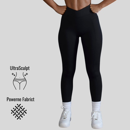 High Waisted Tummy Control Side Pocket Shaping Training UltraSculpt Leggings