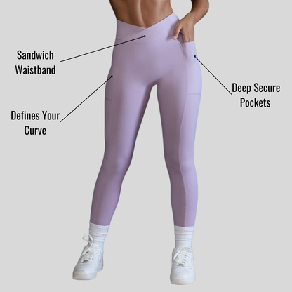 High Waisted Tummy Control Side Pocket Shaping Training UltraSculpt Leggings