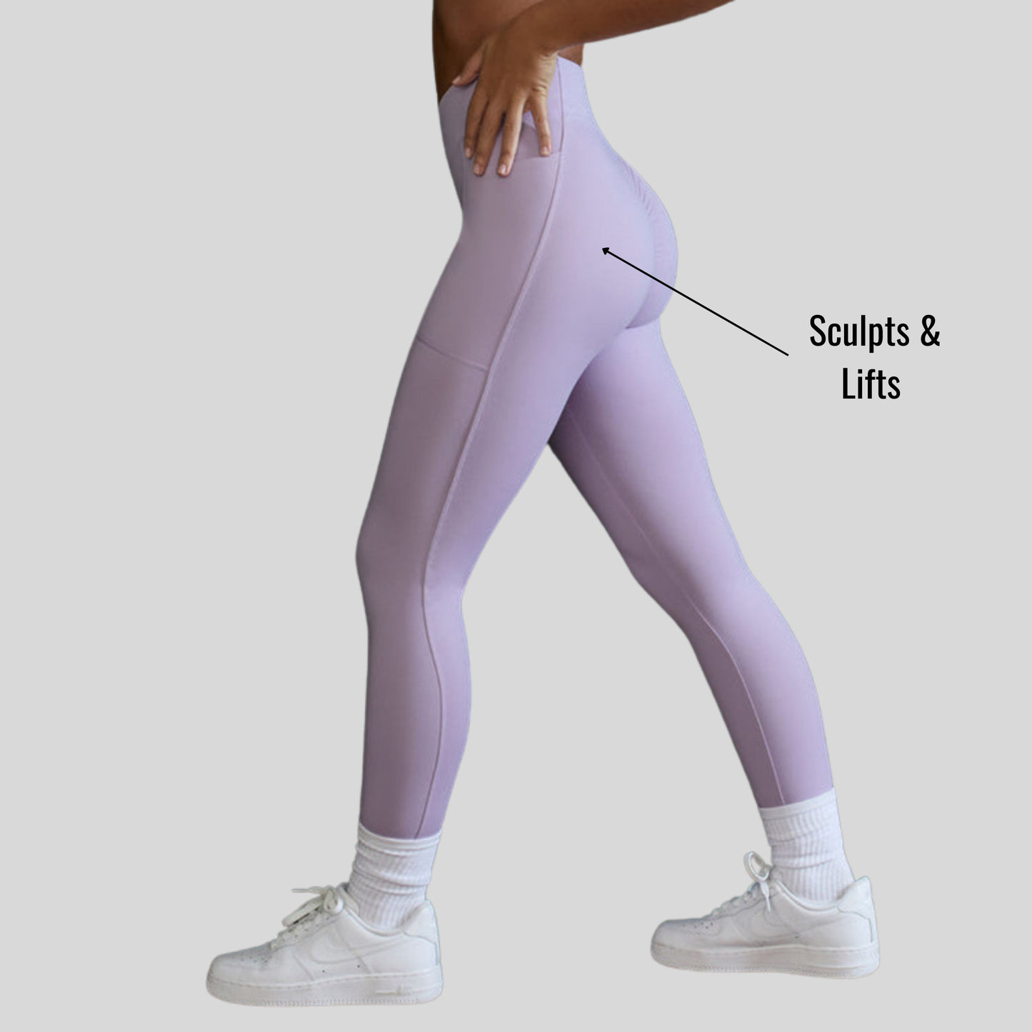 High Waisted Tummy Control Side Pocket Shaping Training UltraSculpt Leggings