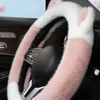 🎁Christmas sale - 49% off🎅Universal Non-slip Soft Cute Cat Ears Plush Steering Wheel Cover