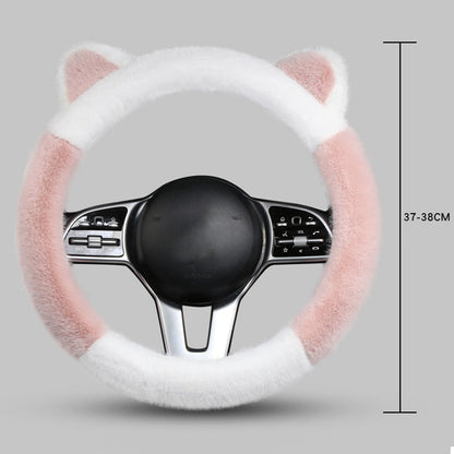 🎁Christmas sale - 49% off🎅Universal Non-slip Soft Cute Cat Ears Plush Steering Wheel Cover